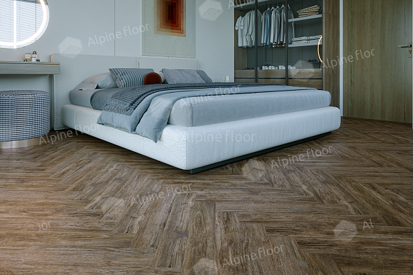 Ламинат Alpine Floor Herringbone LF102-10 Дуб Бордо