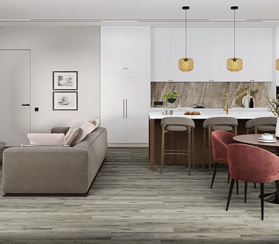 SPC ламинат Damy Floor Family Дуб Рустикальный Cерый