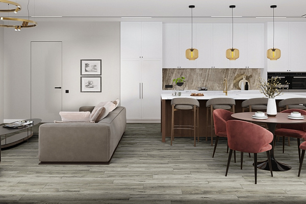 SPC ламинат Damy Floor Family Дуб Рустикальный Cерый