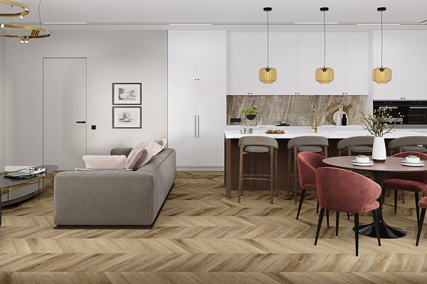 SPC ламинат Damy Floor Chevron Французкая елка Амбуаз