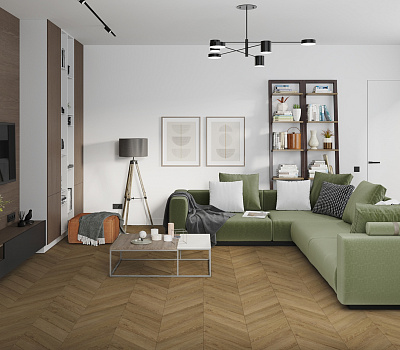 SPC ламинат Damy Floor Chevron Французкая елка Лувр