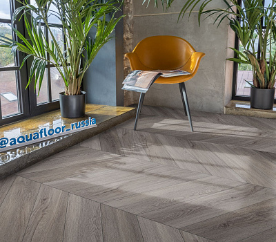 LVT ламинат AquaFloor Parquet Glue Chevron AF2553PGCh