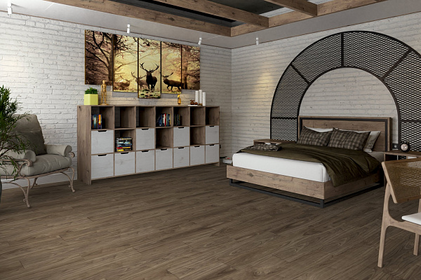SPC ламинат Damy Floor Family Дуб Орех Американский