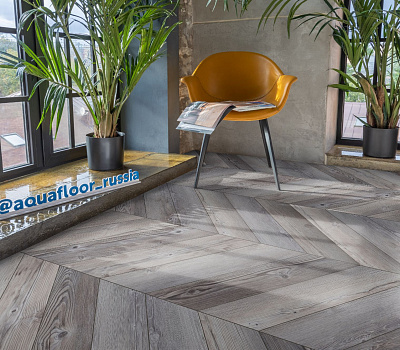 LVT ламинат AquaFloor Parquet Glue Chevron AF2552PGCh