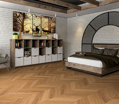 SPC ламинат Damy Floor Chevron Французкая елка Монсоро
