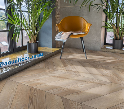 LVT ламинат AquaFloor Parquet Glue Chevron AF2555PGCh